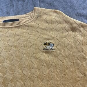 Vintage Missouri Tigers Robert Trent Jones Diamond Knit Golf Sweater Mens XL